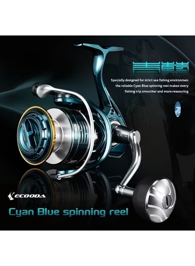 ECOODA Cyanocor Modal Spinning Fishing Reel - Aluminum Alloy, Left/Right Hand Interchangeable, 360° Rotating Spool, Deep Sea & Boat Fishing Gear, Durable Metal Construction - Image 3